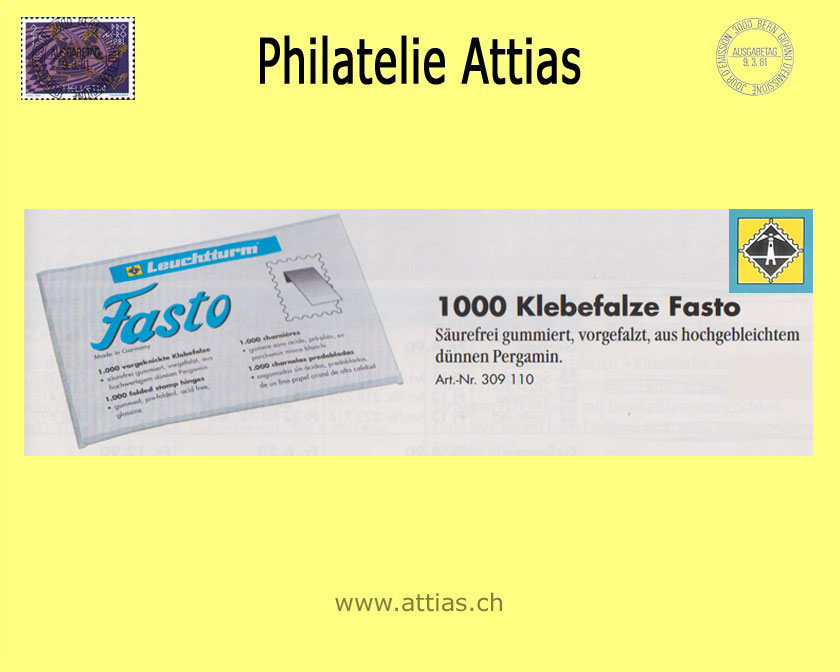 LT FASTO.. Klebefalze, Packung mit 1000 Stk.