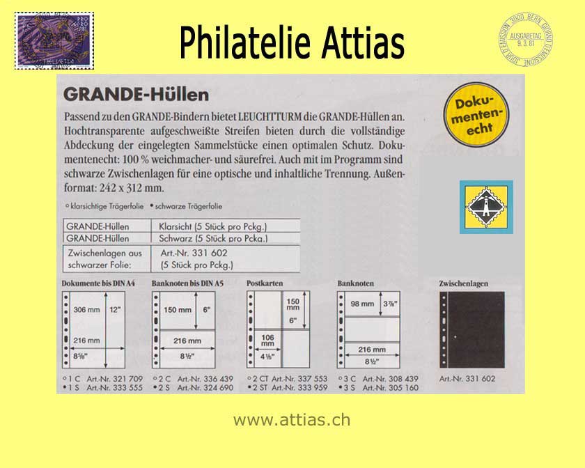 LT GRANDE. Zwischenlagen schwarz ZWL
