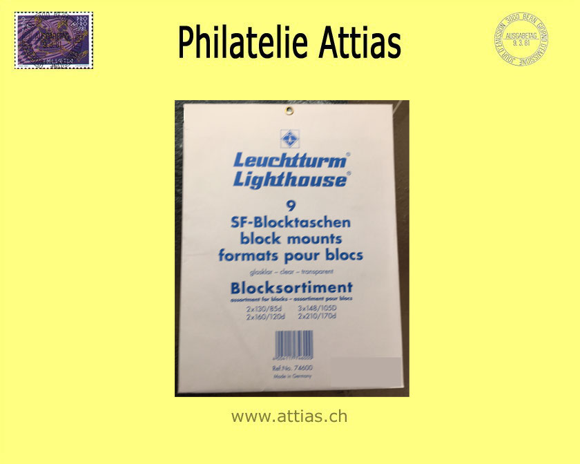 LT SF Blocktaschen-Sortiment, glasklare Trägerfolie